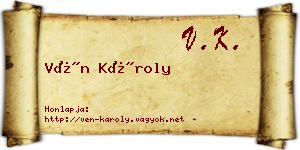 Vén Károly névjegykártya