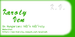 karoly ven business card